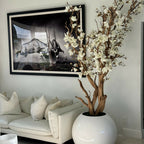 White Magnolia Tree in 126 cm Shiny White Globe Pot – The Ever Botanic